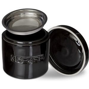 NEW Cypress Sunrise Ceramic Bacon Grease Saver Strainer Lid Kitchen Canister